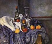 and fruit still life of wine Paul Cezanne